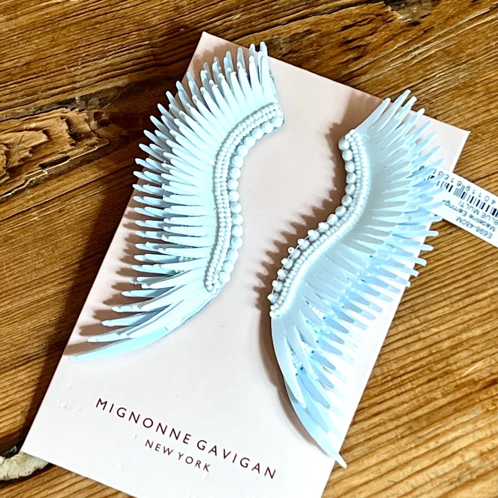 🌺🎉HP🎉🌺 NWT Mignonne Gavigan Madeline Blue Multi Statement Earrings - Picture 11 of 15